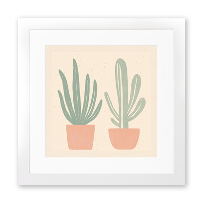 Cactus Linoprint-Style Art (1503-1)
