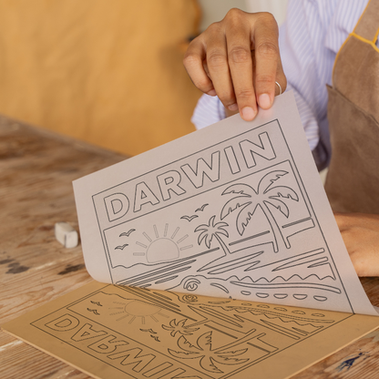 Cities Linoprint-Style Art (c205)