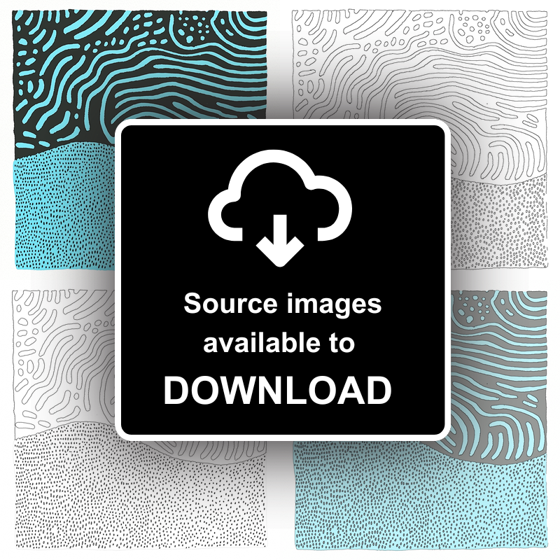 Organic patterns Linoprint-Style Art (542-2)