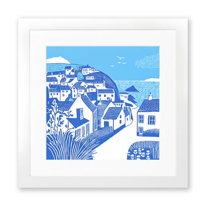 Port Isaac Linoprint-Style Art (894-1)