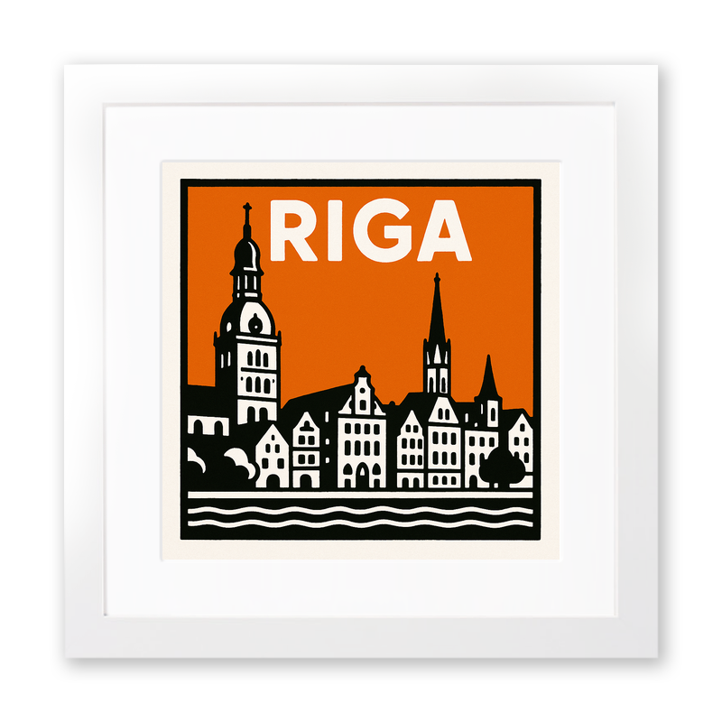 Cities Linoprint-Style Art (c107)