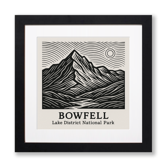 Mountains Linoprint-Style Art (c364)