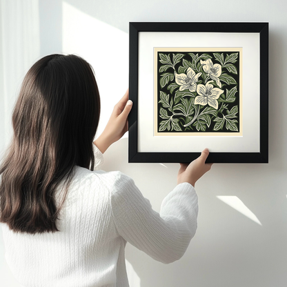 Trillium Linoprint-Style Art (1749-1)