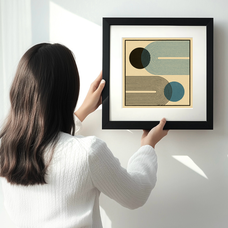 Bauhaus Design Linoprint-Style Art (c424)