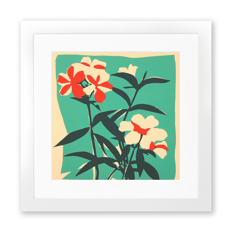 Phlox Linoprint-Style Art (1670-1)