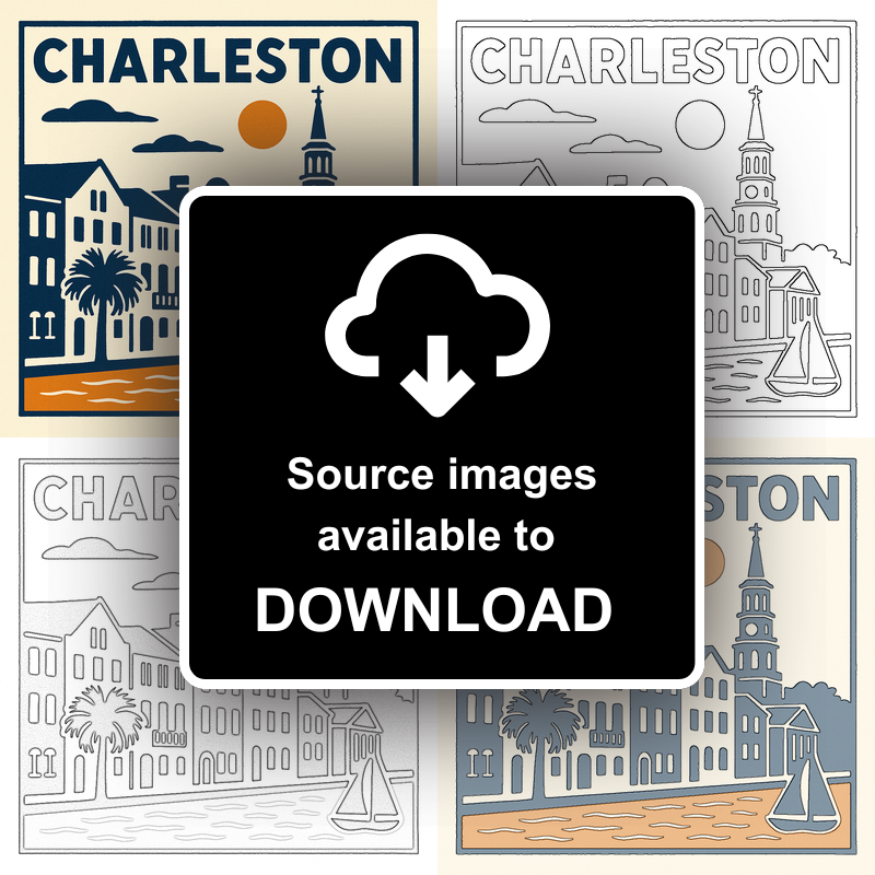 Cities Linoprint-Style Art (c215)