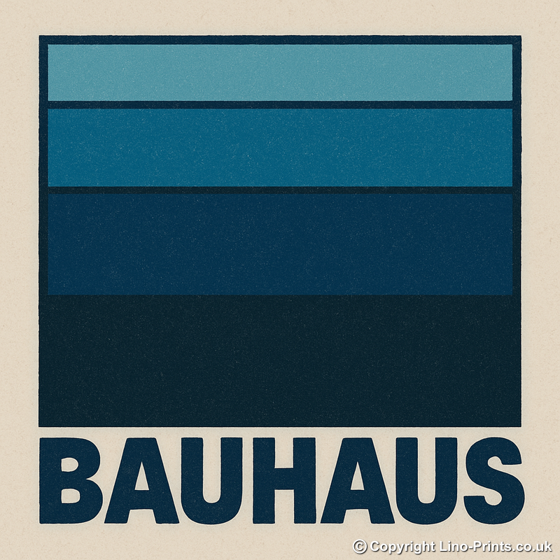 Bauhaus Design Linoprint-Style Art (c481)