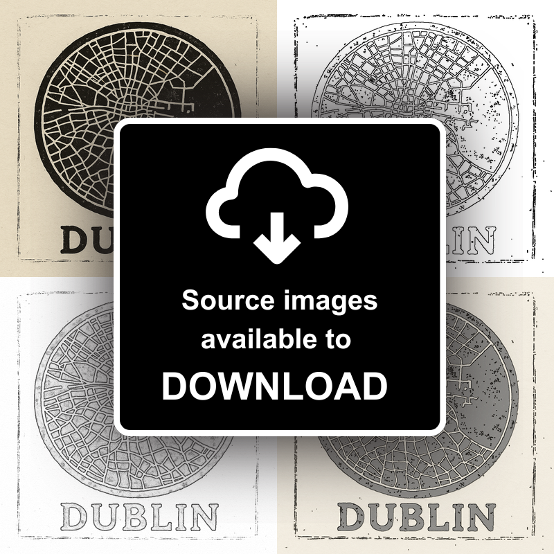 Maps Linoprint-Style Art (c31)