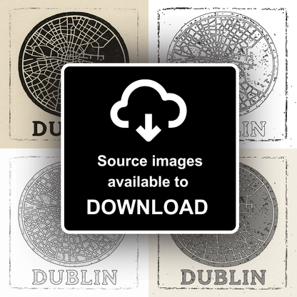 Maps Linoprint-Style Art (c31)