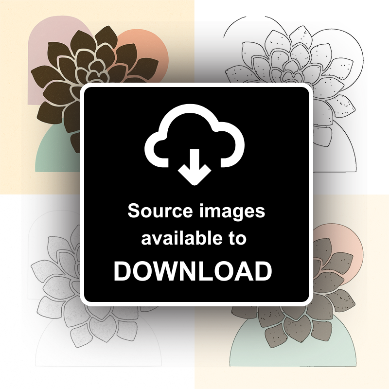 Flowers and Plants Linoprint-Style Art (c509)
