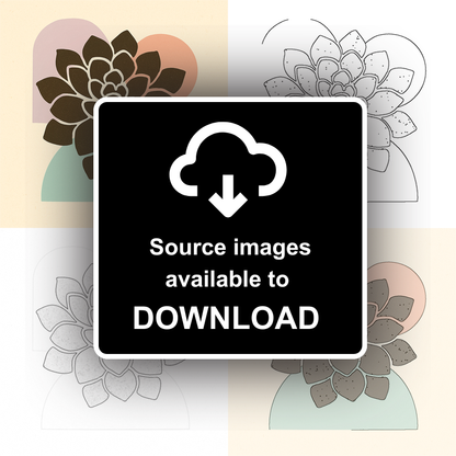 Flowers and Plants Linoprint-Style Art (c509)