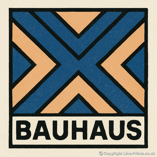 Bauhaus Design Linoprint-Style Art (c409)