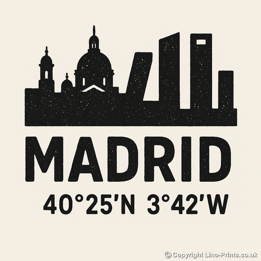 Place Coordinates Linoprint-Style Art (c257)
