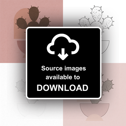 Flowers and Plants Linoprint-Style Art (c512)
