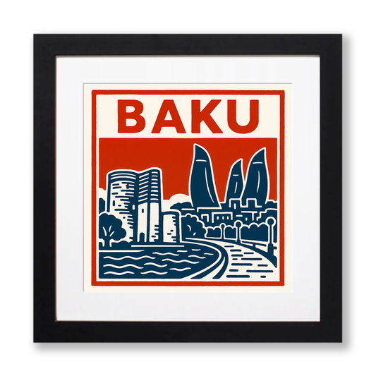 Cities Linoprint-Style Art (c242)