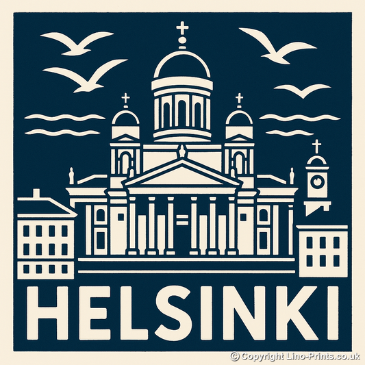 Cities Linoprint-Style Art (c185)