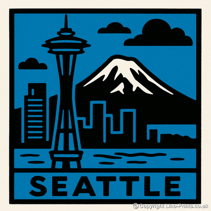 Cities Linoprint-Style Art (c93)