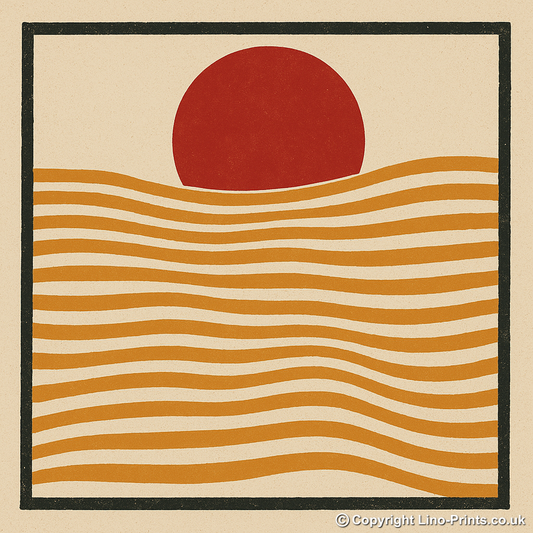 Bauhaus Design Linoprint-Style Art (c449)