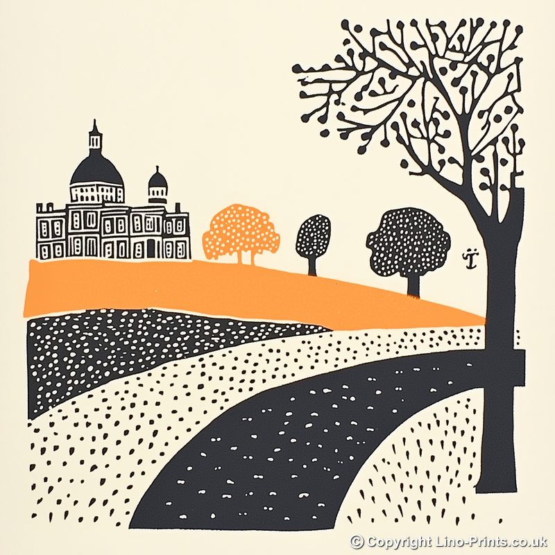 Oxford Radcliffe Camera Linoprint-Style Art (185-2)