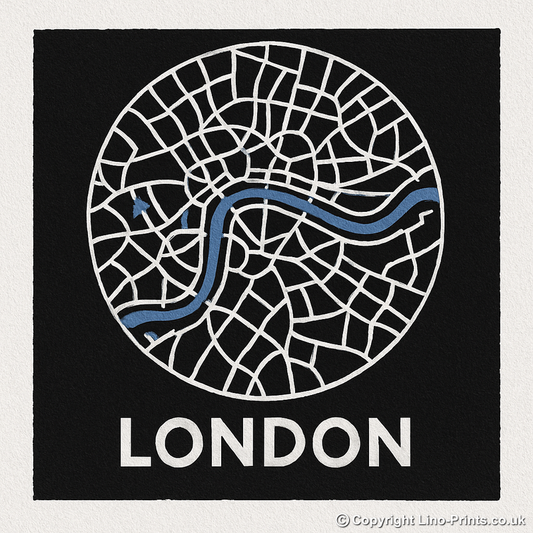 Maps Linoprint-Style Art (c13)