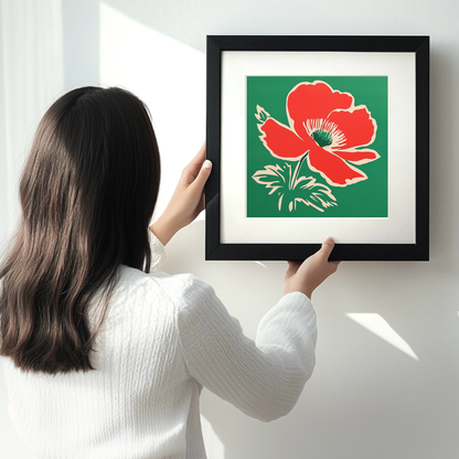 Anemone Linoprint-Style Art (1628-1)