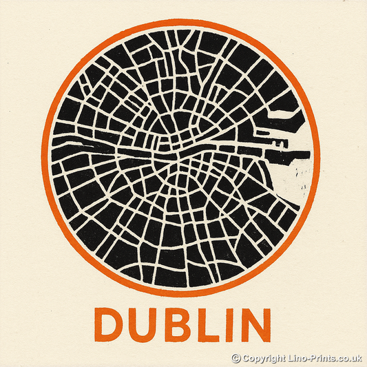 Maps Linoprint-Style Art (c46)