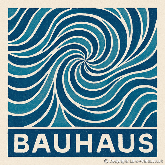 Bauhaus Design Linoprint-Style Art (c484)