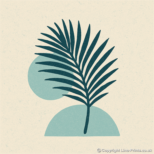 Flowers and Plants Linoprint-Style Art (c496)
