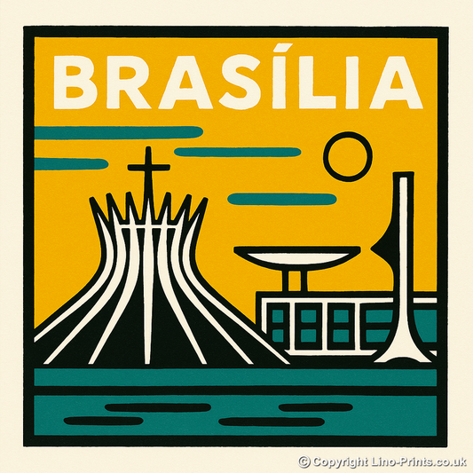 Cities Linoprint-Style Art (c228)