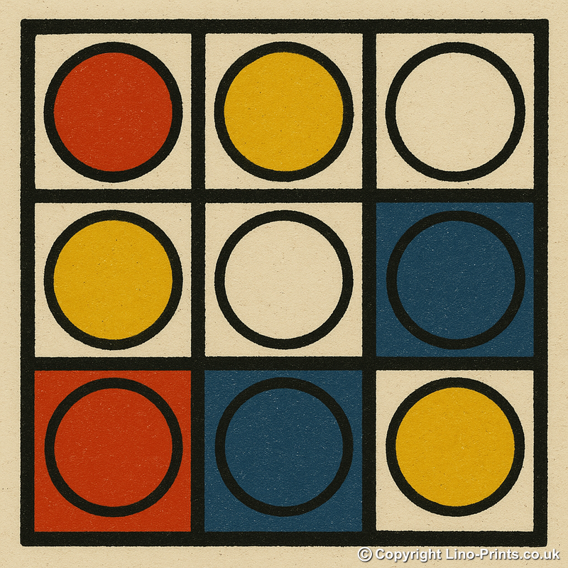 Bauhaus Design Linoprint-Style Art (c404)