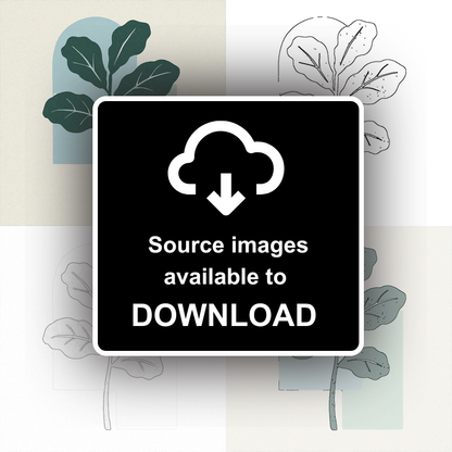 Flowers and Plants Linoprint-Style Art (c506)