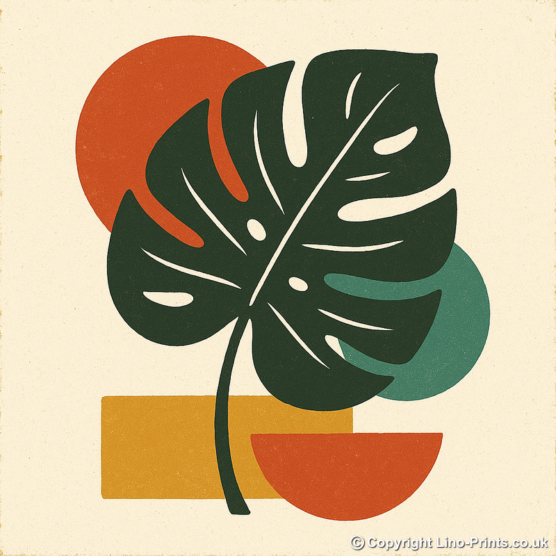Flowers and Plants Linoprint-Style Art (c500)