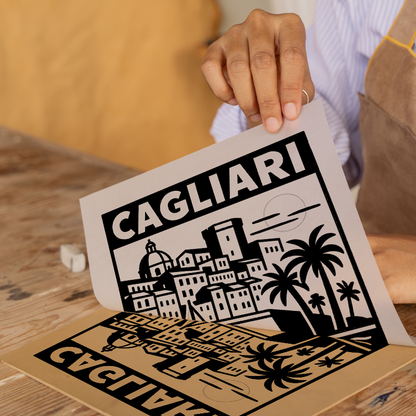 Cities Linoprint-Style Art (c222)