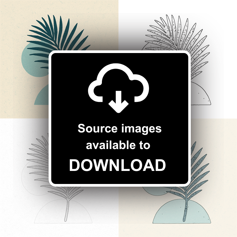 Flowers and Plants Linoprint-Style Art (c496)