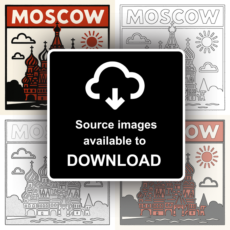 Cities Linoprint-Style Art (c141)