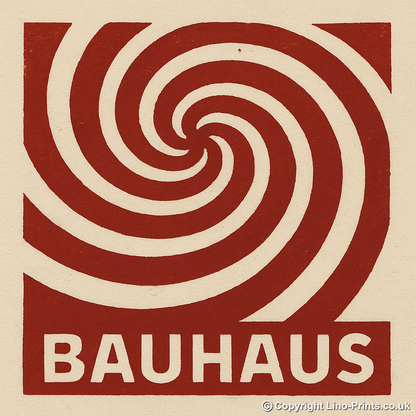 Bauhaus Design Linoprint-Style Art (c488)