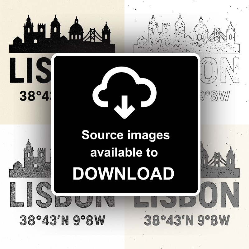 Place Coordinates Linoprint-Style Art (c302)