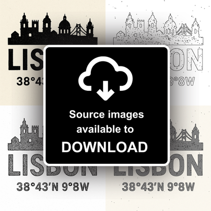 Place Coordinates Linoprint-Style Art (c302)