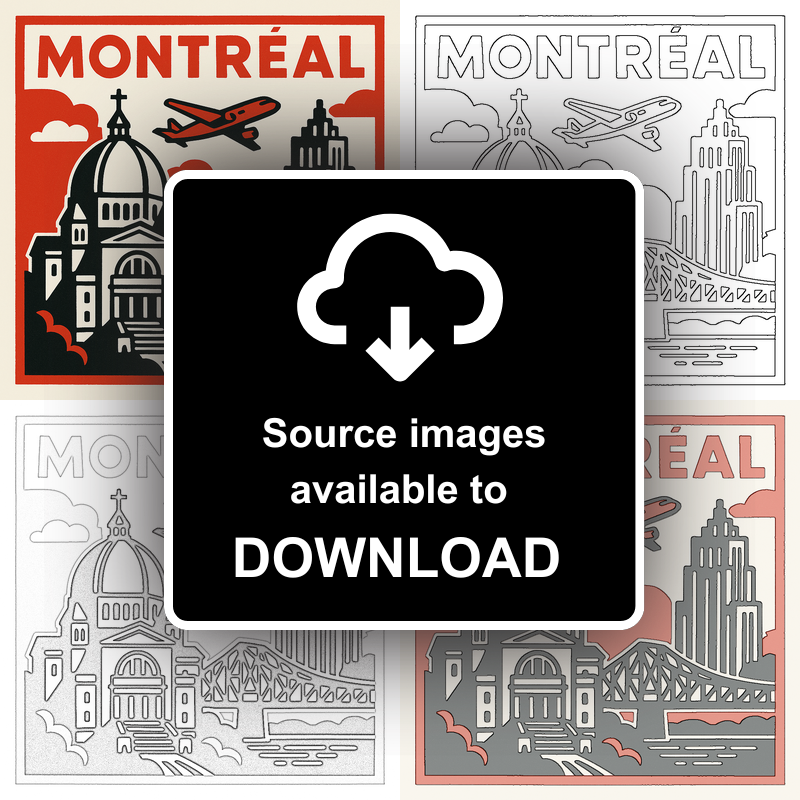 Cities Linoprint-Style Art (c142)