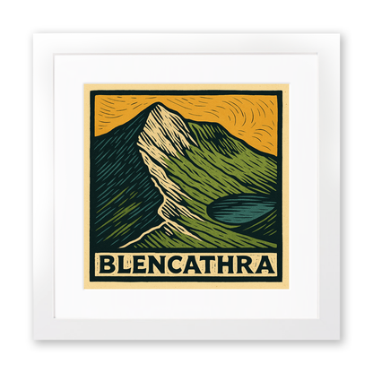 Mountains Linoprint-Style Art (c393)