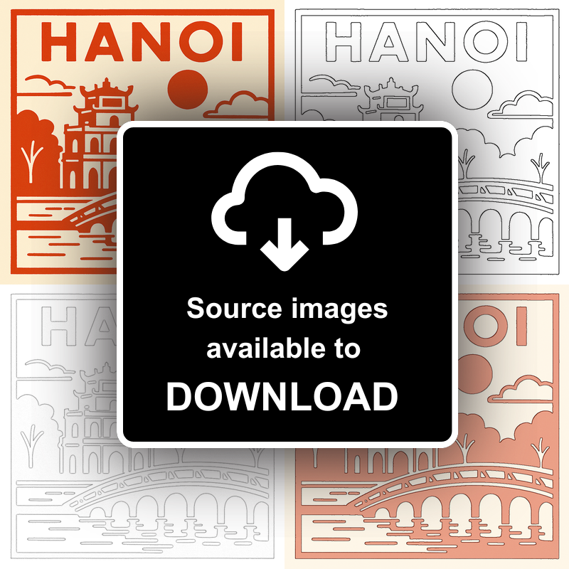 Cities Linoprint-Style Art (c187)