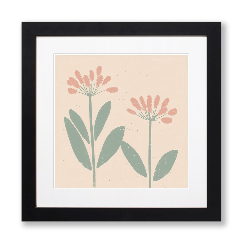 Agapanthus Linoprint-Style Art (1495-1)