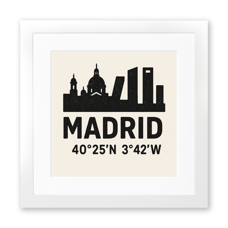 Place Coordinates Linoprint-Style Art (c257)