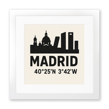 Place Coordinates Linoprint-Style Art (c257)