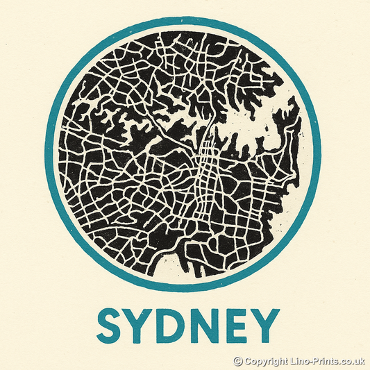 Maps Linoprint-Style Art (c45)