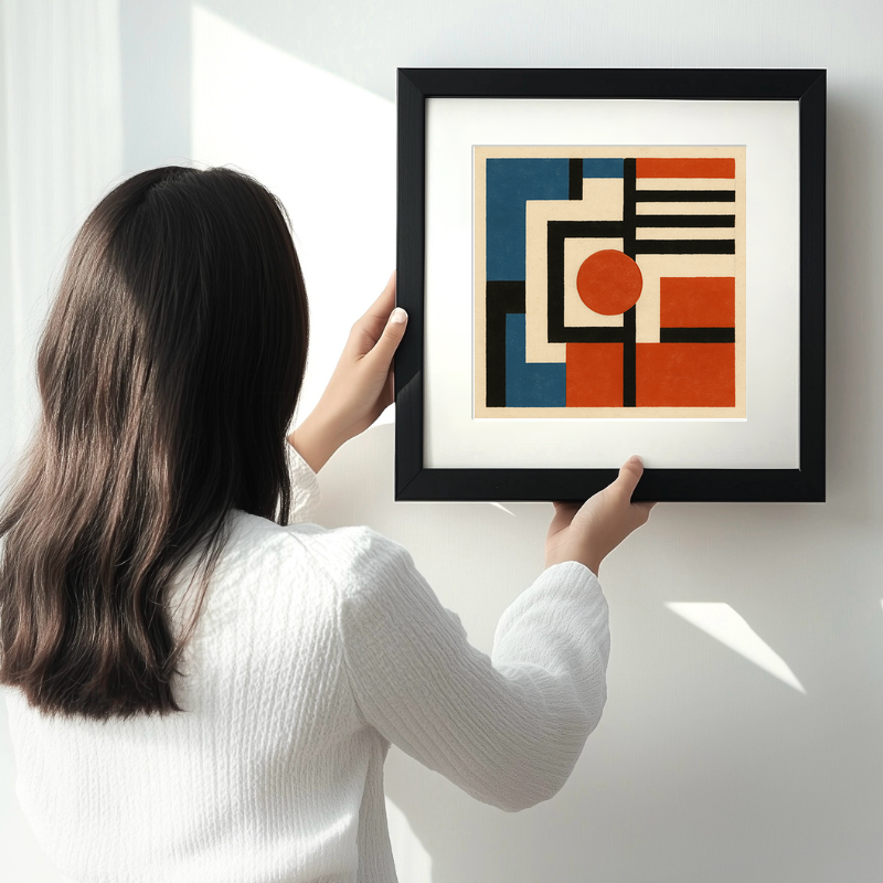 Bauhaus Design Linoprint-Style Art (c408)