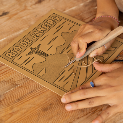 Cities Linoprint-Style Art (c106)