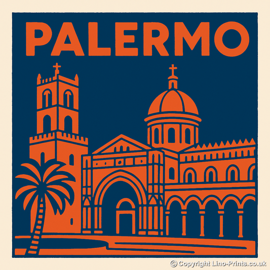 Cities Linoprint-Style Art (c125)