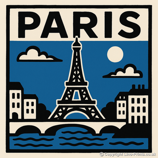 Cities Linoprint-Style Art (c121)