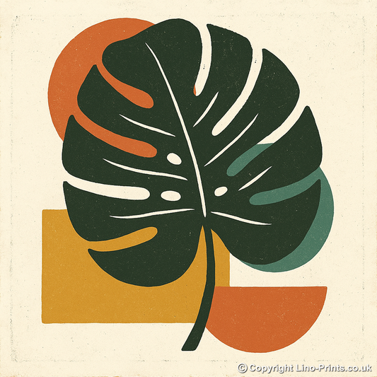 Flowers and Plants Linoprint-Style Art (c518)